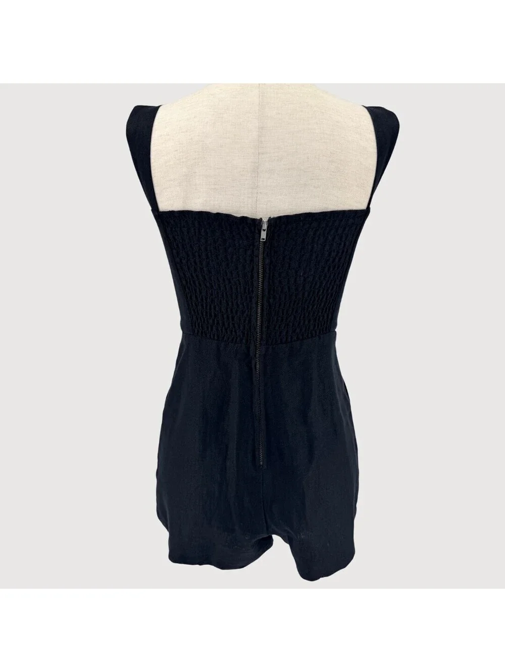 Reformation Island Linen Romper Black Size 0